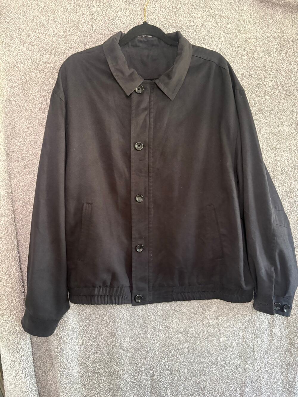 Vintage 90s Black Minimalist Bomber Jacket Streetwear 46